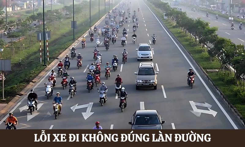 Các lỗi phạt nguội thường gặp  là xe đi không đúng làn 